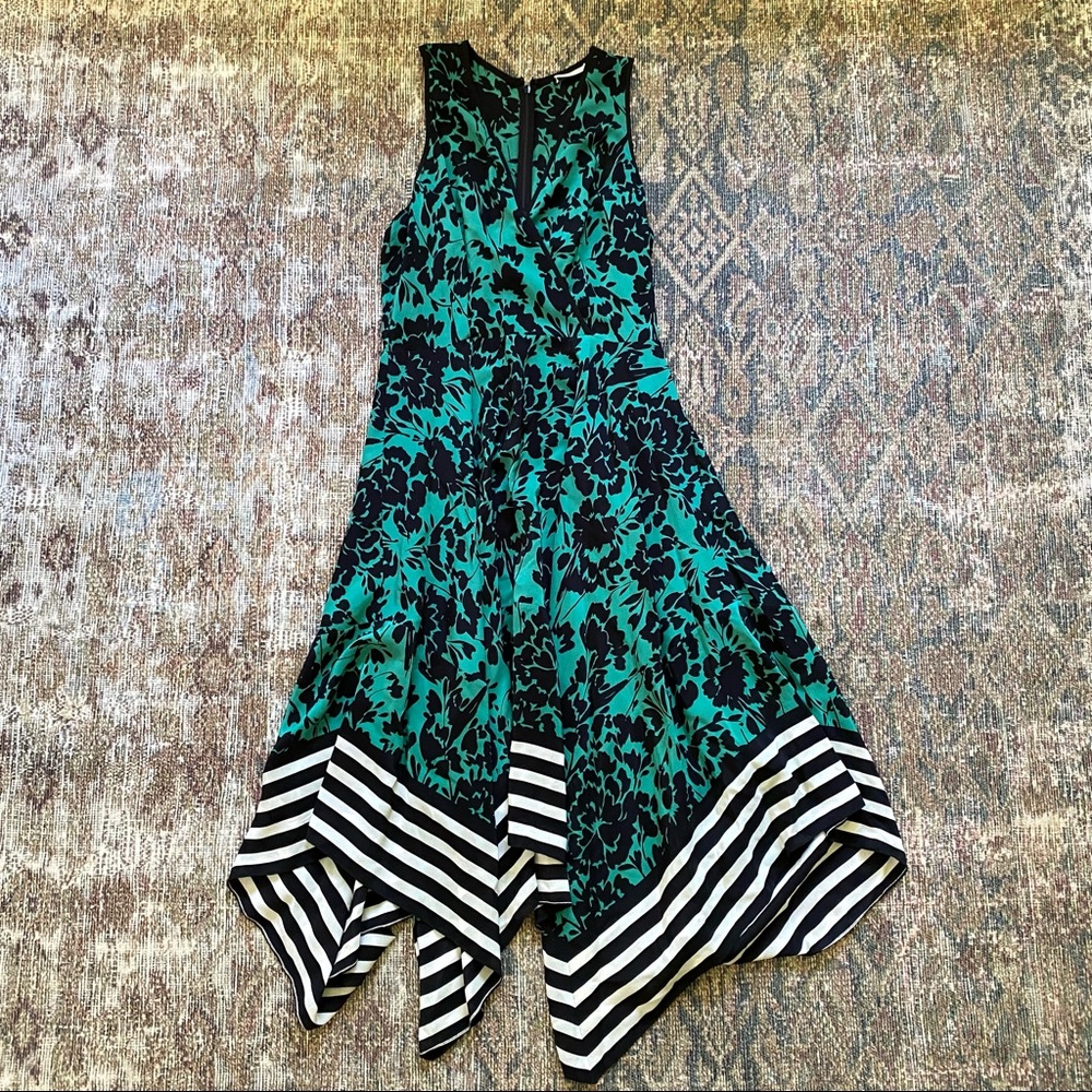 Shoshanna Emmy floral with stripe border dress